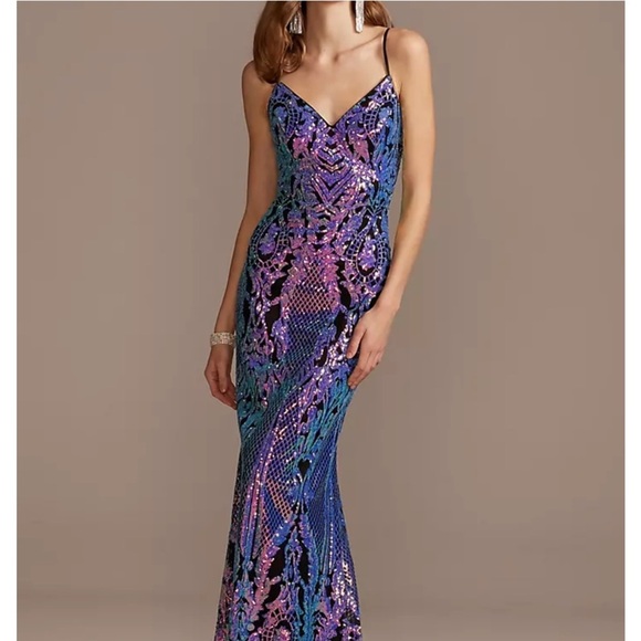 Multicolor Sequin Maxi Dress - Picture 7 of 7